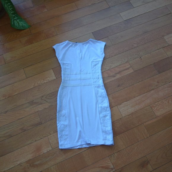 French Connection Lilac Purple Bandage Bodycon Lace Sided Cocktail Dress Size 0 - Picture 8 of 14